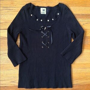 In The Morgue Black 3 Quarters Sleeve Top